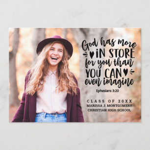 Invitation Bible Verse Photo Typographie Parti de graduation