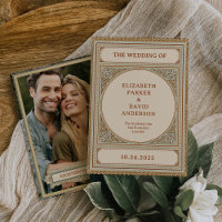 Bibliothèque | Cadre Vintage élégant avec Mariage 