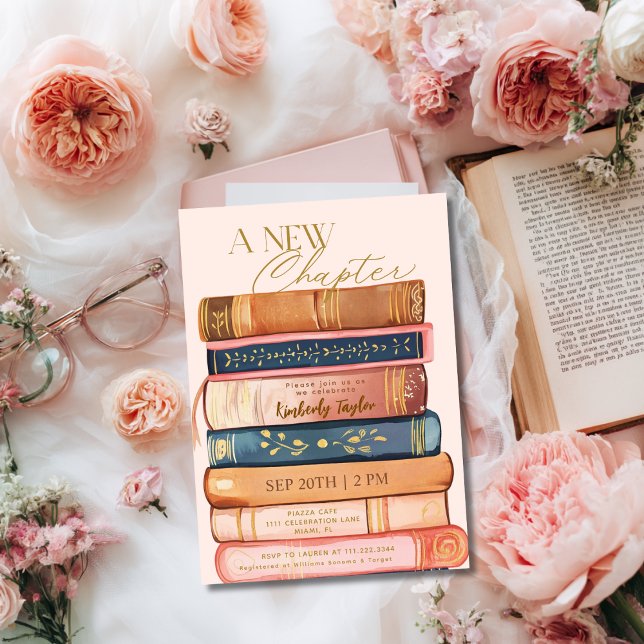 Invitation Bibliothèque de livres d'histoires Une nouvelle Fê (Créateur téléchargé)