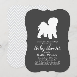 Invitation Bichon Frise Chien Baby shower Genre Neutre