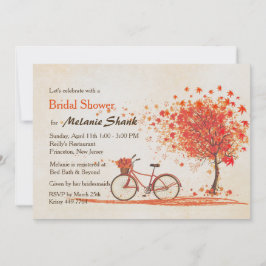Invitation Bicyclette Automne Maple Tree Fête des mariées rus