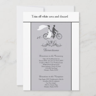 Invitation Bicyclette pour deux Mariages 3.5x6