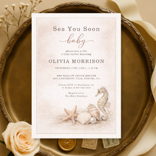 Invitation Bientôt à la mer Bébé Fête de Naissance Océan
