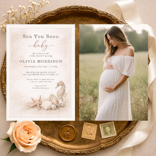 Invitation Bientôt à la mer bébé océan photo Baby Shower