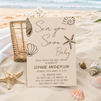 Invitation Bientôt Bébé Boho Coastal Baby Shower
