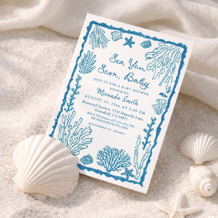 Invitation Bientôt sur la côte Baby Shower