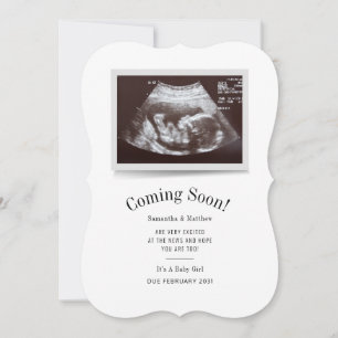 Invitation Bientôt Ultrasound Photo Genre Reveal