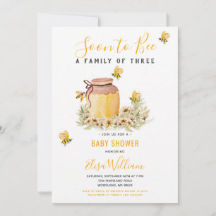 Invitation Bientôt une famille de 3 Fille Garçon Shower de bé