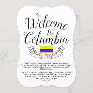 Invitation Bienvenue à Columbia   Personnalisation du mariage
