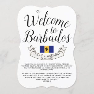 Invitation Bienvenue à la Barbade Cadeau de mariage de dest