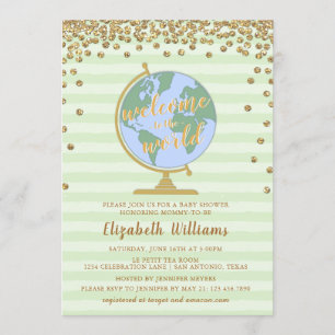 Invitation Bienvenue à l'Invitation au Baby shower mondial