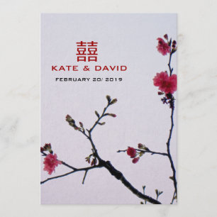 Invitation Bienvenue au printemps/Sakura oriental