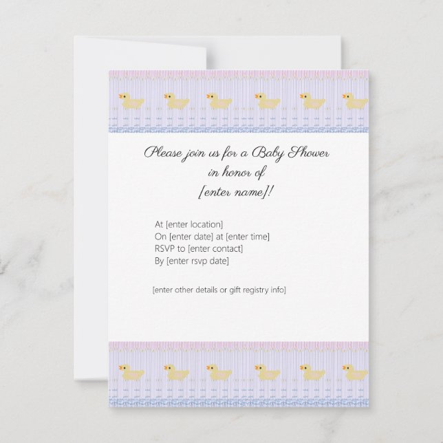 Invitation Bienvenue bébé (Dos)