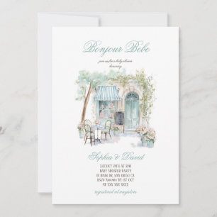 Invitation Bienvenue Bébé Fleurs Françaises Cadeau Baby Showe