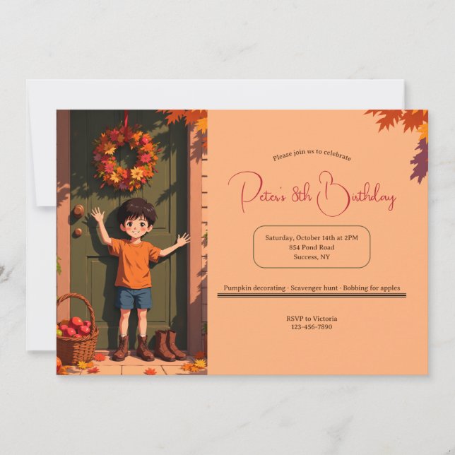 Invitation Bienvenue en automne (Devant)