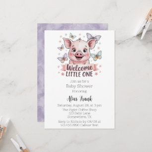 Invitation Bienvenue Little One - Joli Baby shower de Piglet