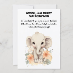 Invitation Bienvenue, Petit Miracle ! - BABY SHOWER