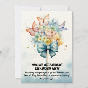 Invitation Bienvenue, Petit Miracle ! - Baby shower Party Inv