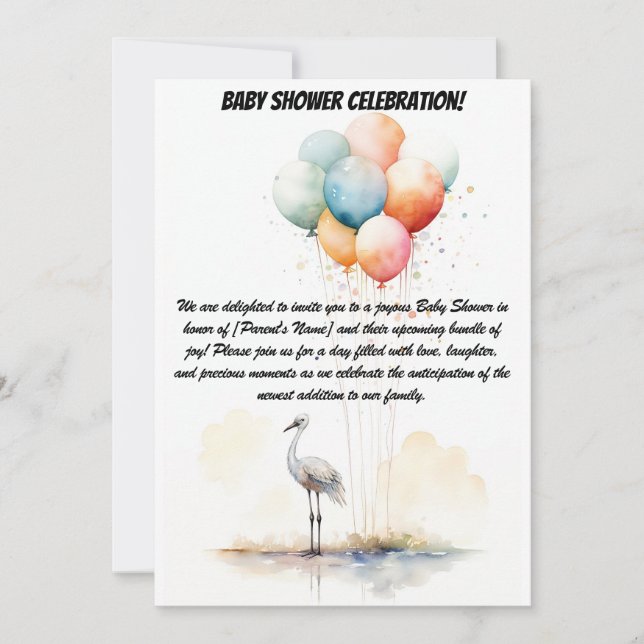 Invitation Bienvenue, Petit Miracle ! - Baby shower Party Inv (Devant)