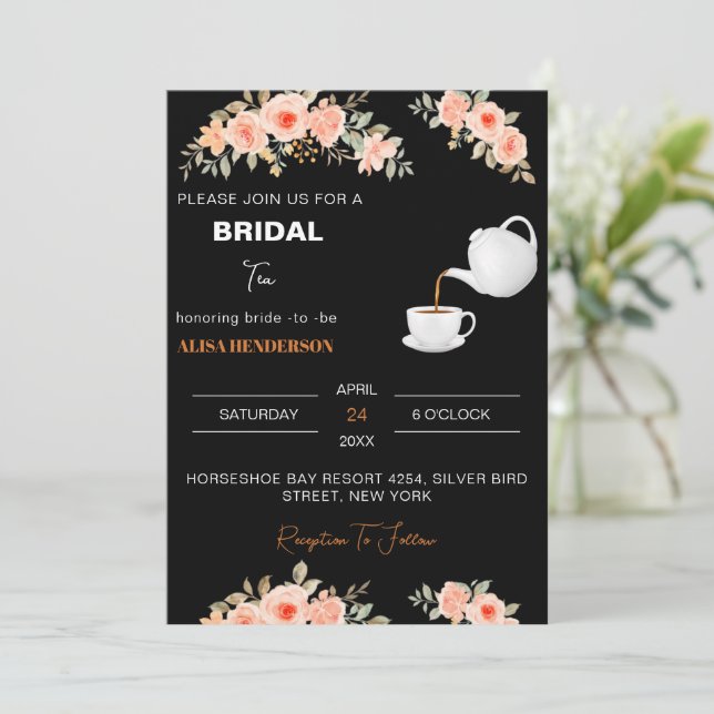 Invitation Bienvenue Soirée thé nuptiale Décorations douche t (Debout devant)