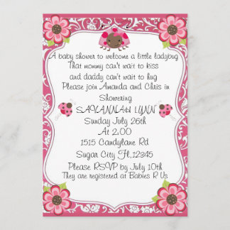 Invitation Bienvenue Une Petite Lady Bug Baby shower Invitati