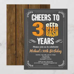 Invitation Bière 30e anniversaire écharpe soif trente
