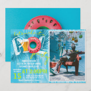 Invitation Bière d'été Piscine Photo Anniversaire