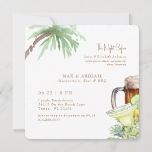 Invitation Bière et barbecue Margaritas Tropical la veille