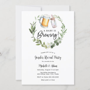 Invitation Bière et diaphères de révélation de genre