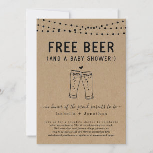 Invitation Bière gratuite et un Baby shower Couples Neutre ge