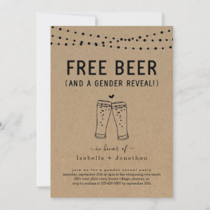 Invitation Bière gratuite et une fête de révélation de genre