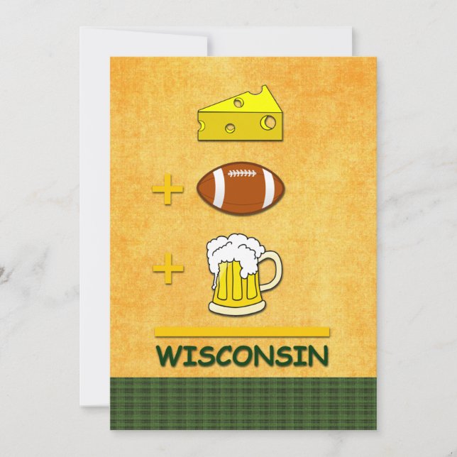 Invitation Bière le Wisconsin du football de fromage (Devant)