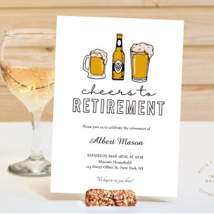 Invitation Bière moderne pour trinquer à la fête de retraite