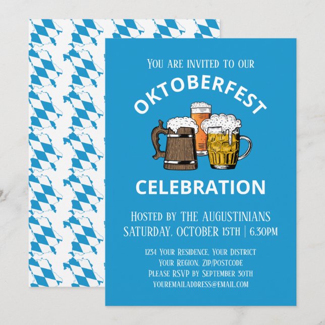 Invitation Bière OKTOBERFEST (Devant / Derrière)