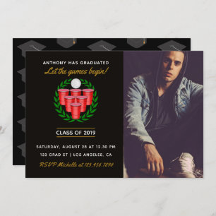 Invitation Bière Pong Graduation fête de célébration ajouter 