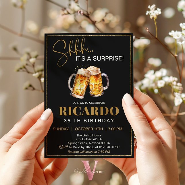 Invitation Bière Surprise Anniversaire 30 40 50 60e Invitatio (Créateur téléchargé)