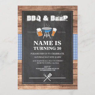 Invitation Bières & Cheers BBQ Anniversaire Fête N'IMPORTE QU