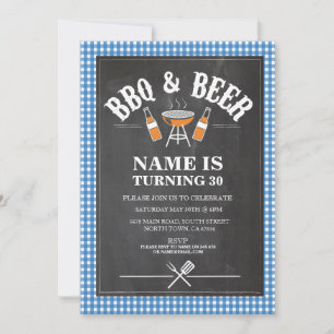 Invitation Bières & Cheers BBQ Anniversaire Fête N'IMPORTE QU