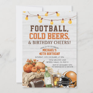 Invitation Bières de football Adulte Homme Anniversaire Adult