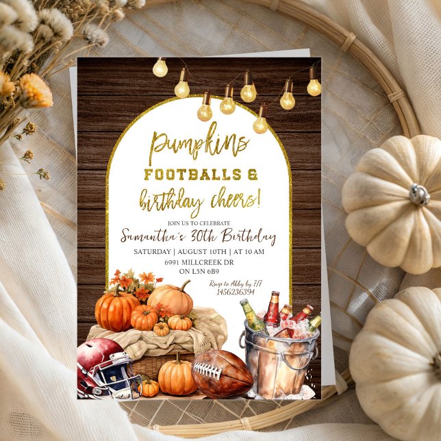 Invitation Bières de football pour adultes Fête d'anniversair (Créateur téléchargé)