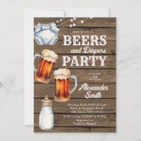 Bières et Diapers Party Bois Baby shower hommes