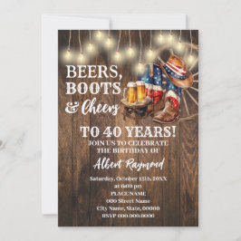 Invitation Bières patriotiques Boots & Cheers Pays Anniversai
