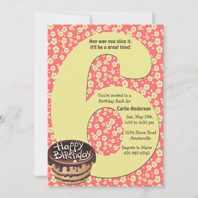Invitation Big 6 Birthday Party (Devant)