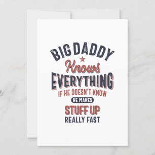 Invitation Big Daddy Sait Tout   Père grand-père