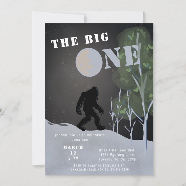 Invitation Big Foot Big One Premier anniversaire (Devant)