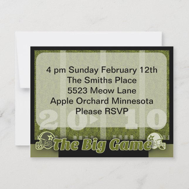 Invitation Big Football Game Party (Devant)