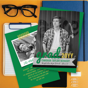 Invitation Big Grad Scribbles Photo Modern Graduation Party