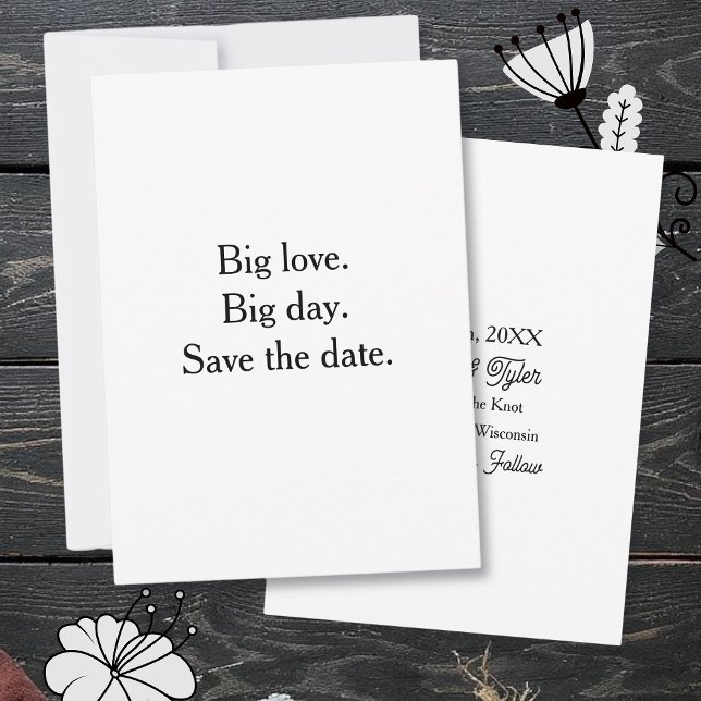 Invitation Big love. Big day. Save the date. (Créateur téléchargé)