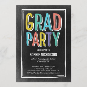 Invitation Big News Graduation Party Chalk d'invitation