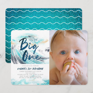 Invitation Big One Blue Wave Surfing 1er Anniversaire Photo